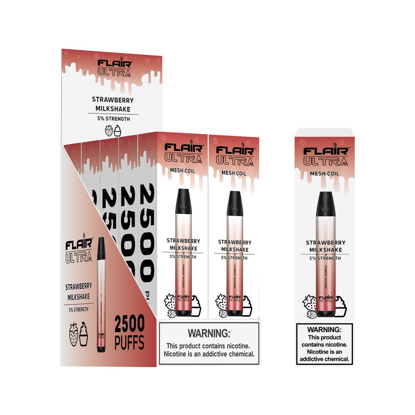 Flair Ultra Disposable Devices (Strawberry Milkshake- 2500 Puffs ...