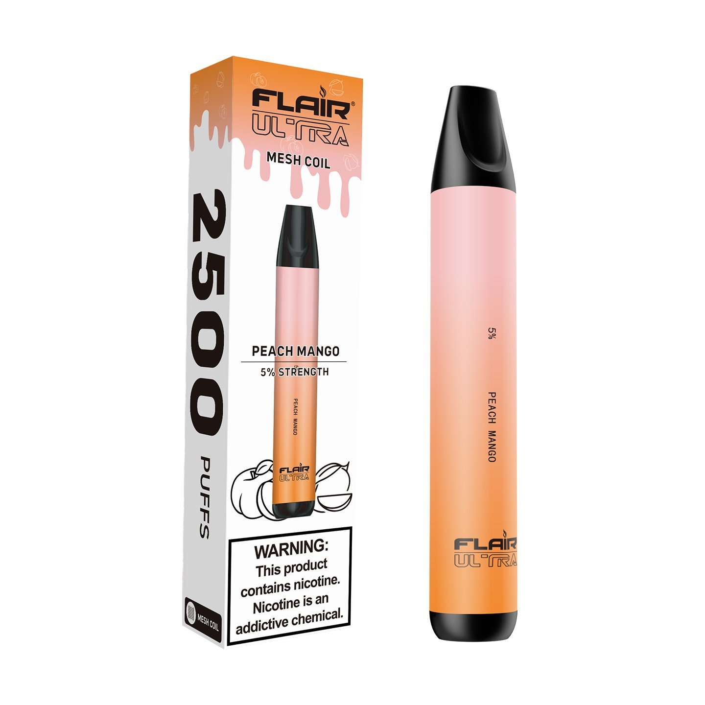 Flair Ultra Disposable Devices (Peach Mango - 2500 Puffs)