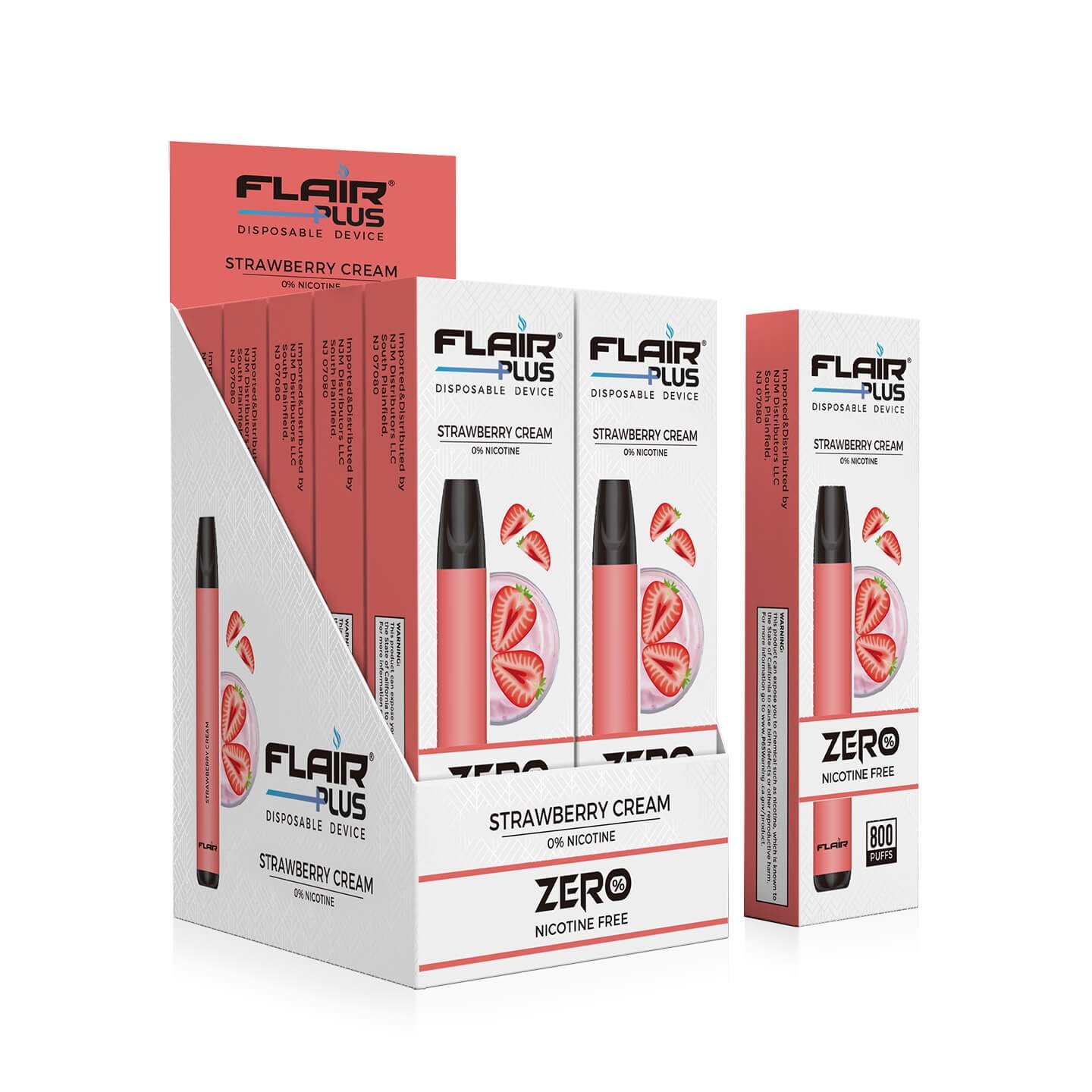 Flair Plus Disposable Devices Zero Nicotine (Strawberry Cream) - Flair ...